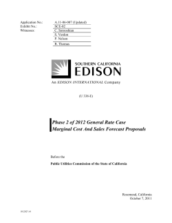 Phase 2 of 2012 General Rate Case Marginal Cost And Sales