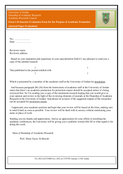 Evaluation Form for the Purpose of Academic Promotion (Journal