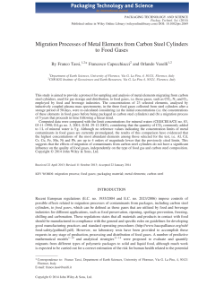 Migration Processes of Metal Elements from Carbon Steel Cylinders