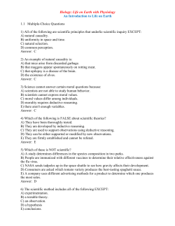 Biology: Life on Earth with Physiology An Introduction to Life on