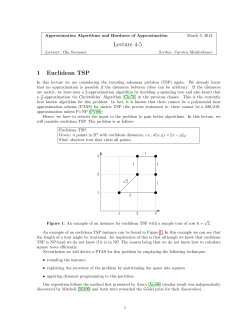 Lecture 4-5 1 Euclidean TSP