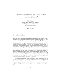 A Survey of Equilibrium Analysis in Spatial Models of Elections
