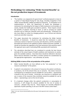 Methodology for estimating &ldquo;Wider Societal Benefits&rdquo; as the net