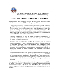 guidelines for developing an action plan