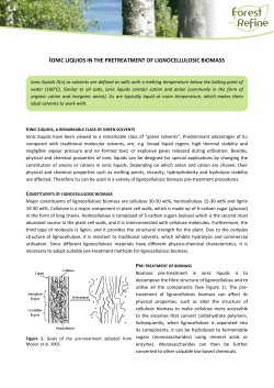 ionic liquids in the pretreatment of lignocellulosic