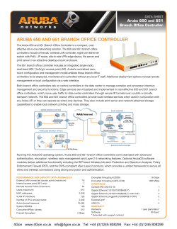ARUBA 650 AND 651 BRANCH OFFICE CONTROLLER