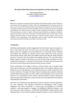 1 The reader-focalizer blend: discourse and cognition in narrative