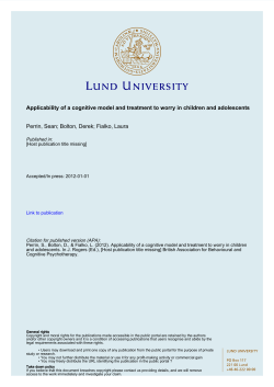 Applicability of a cognitive model and treatment to