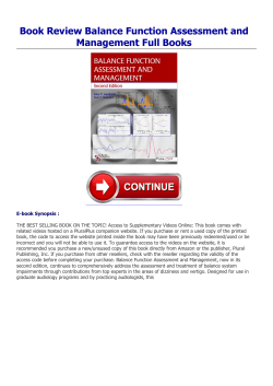 Book Review Balance Function Assessment and