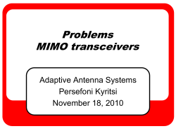 Problems MIMO transceivers