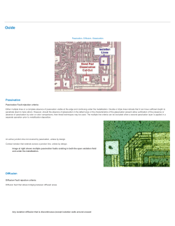 Passivation, Diffusion, Glassivation