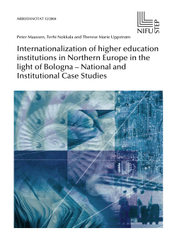 Internationalization of higher education institutions in