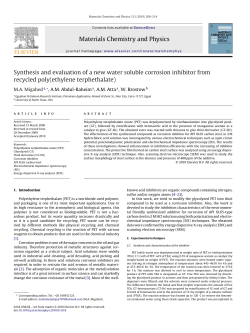 Synthesis and evaluation of a new water soluble corrosion inhibitor