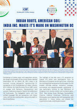 indian roots, american soil india inc. makes it`s mark on washington dc