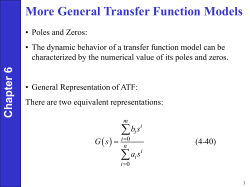More General Transfer Function Models Chapter 6