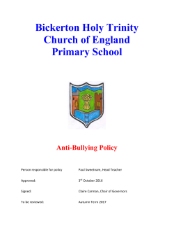 Anti * Bullying Policy - Bickerton Primary School