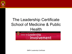 Slide 1 - University of Wisconsin School of Medicine and Public Health