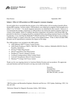 Effect of AMS products on MRI