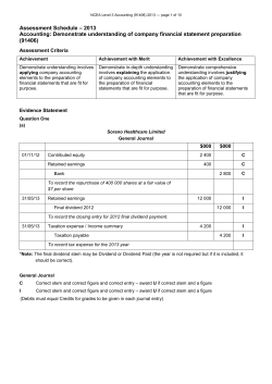 NCEA Level 3 Accounting (91406) 2013 Assessment