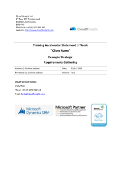 Training Accelerator Statement of Work "Client Name"