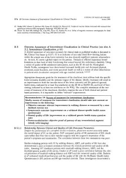 Outcome assessment of intermittent claudication in clinical practice