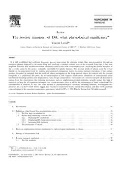 The reverse transport of DA, what physiological significance?