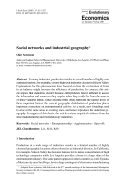 Social networks and industrial geography