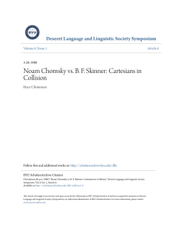 Noam Chomsky vs. BF Skinner: Cartesians in Collision