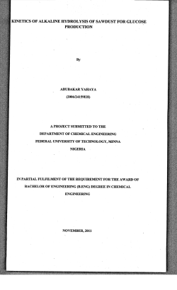 kinetics of alkaline hydrolysis of sawdust for glucose production