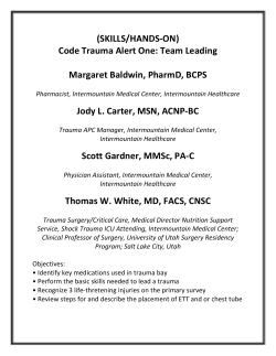 (SKILLS/HANDS-ON) Code Trauma Alert One: Team Leading