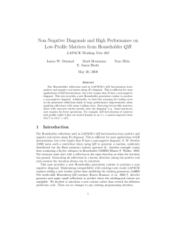 Non-Negative Diagonals and High Performance on Low