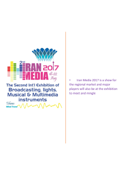 Iran Media 2017 is a show for the regional market and major players