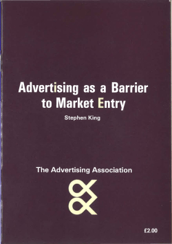 Advertising as a barrier to market entry