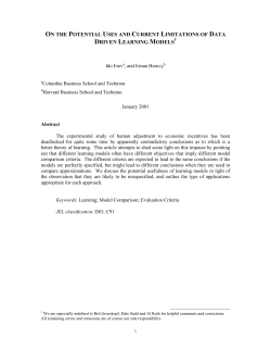 on the potential uses and current limitations of data driven learning