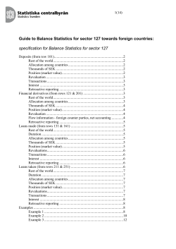 Guide to Balance Statistics for sector 127 towards foreign