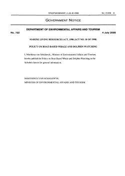 Marine Living Resources Act: Policy on boat