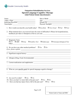 Speech-Language-Cognitive Therapy