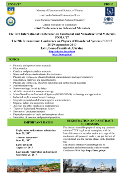 Joint Conferences on Advanced Materials The 14th International