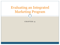 Evaluating an Integrated Marketing Program.