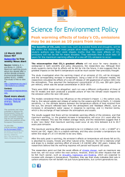 Peak warming effects of today`s CO2 emissions may