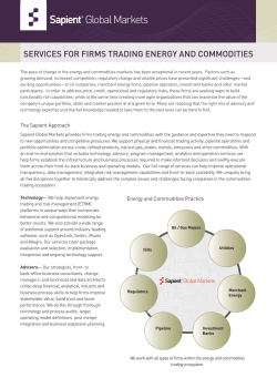 services for firms trading energy and commodities