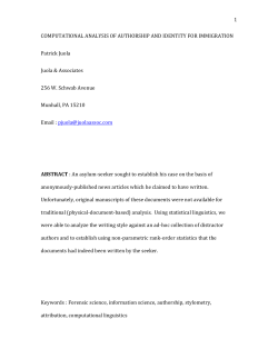 Computational Analysis of Authorship and Identity for Immigration