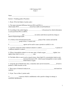 C483 Summer 2015 Exam 1 Name Section 1: Reading guides (50