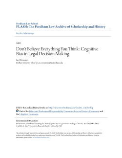 Cognitive Bias in Legal Decision Making