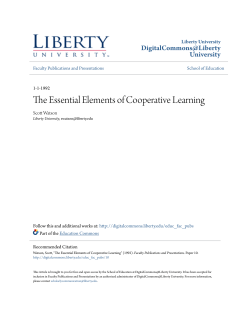 The Essential Elements of Cooperative Learning