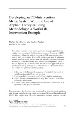 Developing an OD‐intervention metric system with the use of