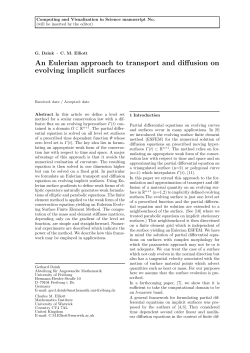 An Eulerian approach to transport and diffusion on evolving implicit