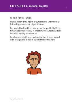 FACT SHEET 4: Mental Health
