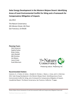 Solar Energy Development in the Western Mojave Desert