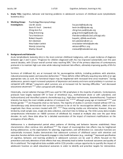 Cognitive, behavior and learning problems in adolesce